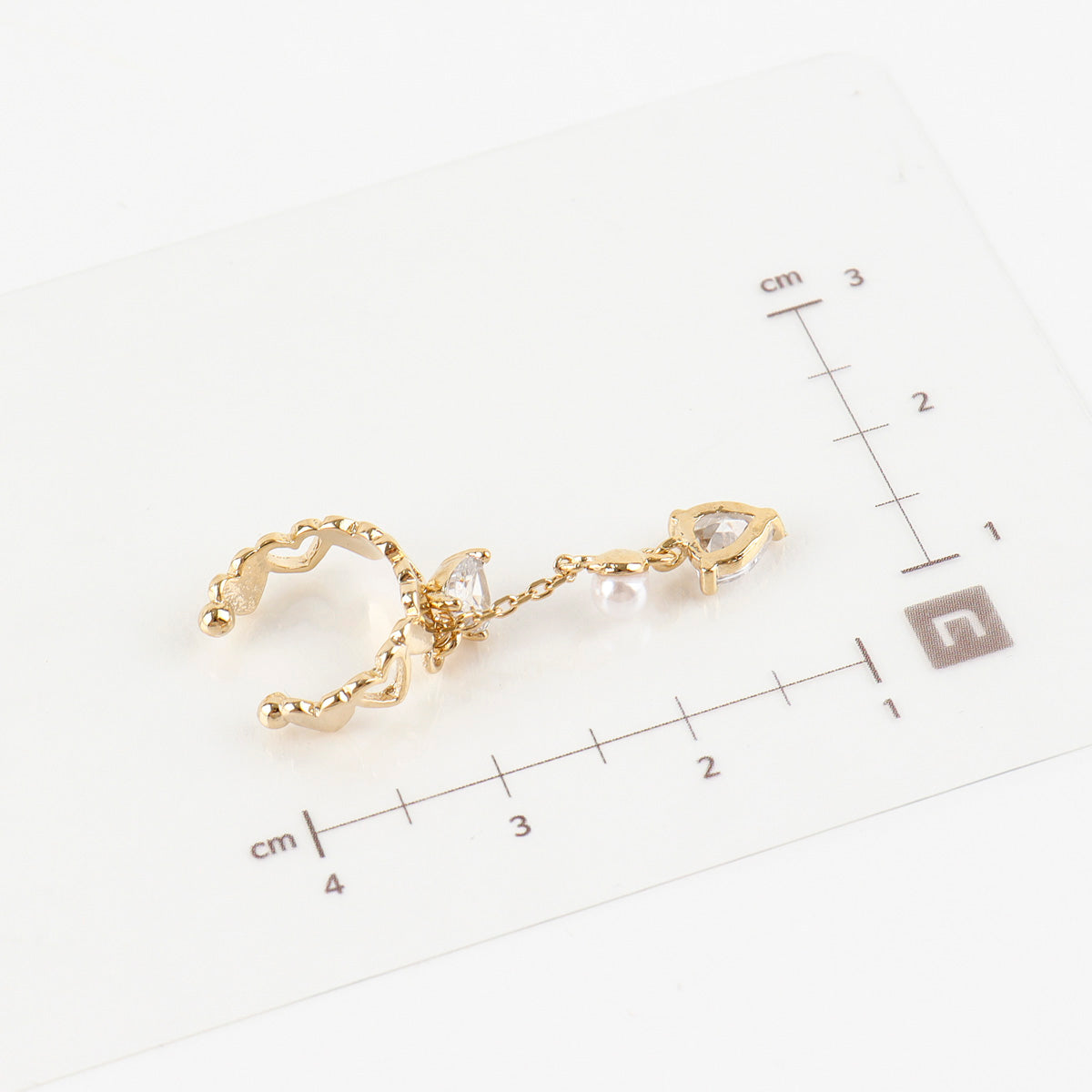 Crystal Heart Drop Ear-cuff - 2 Colors