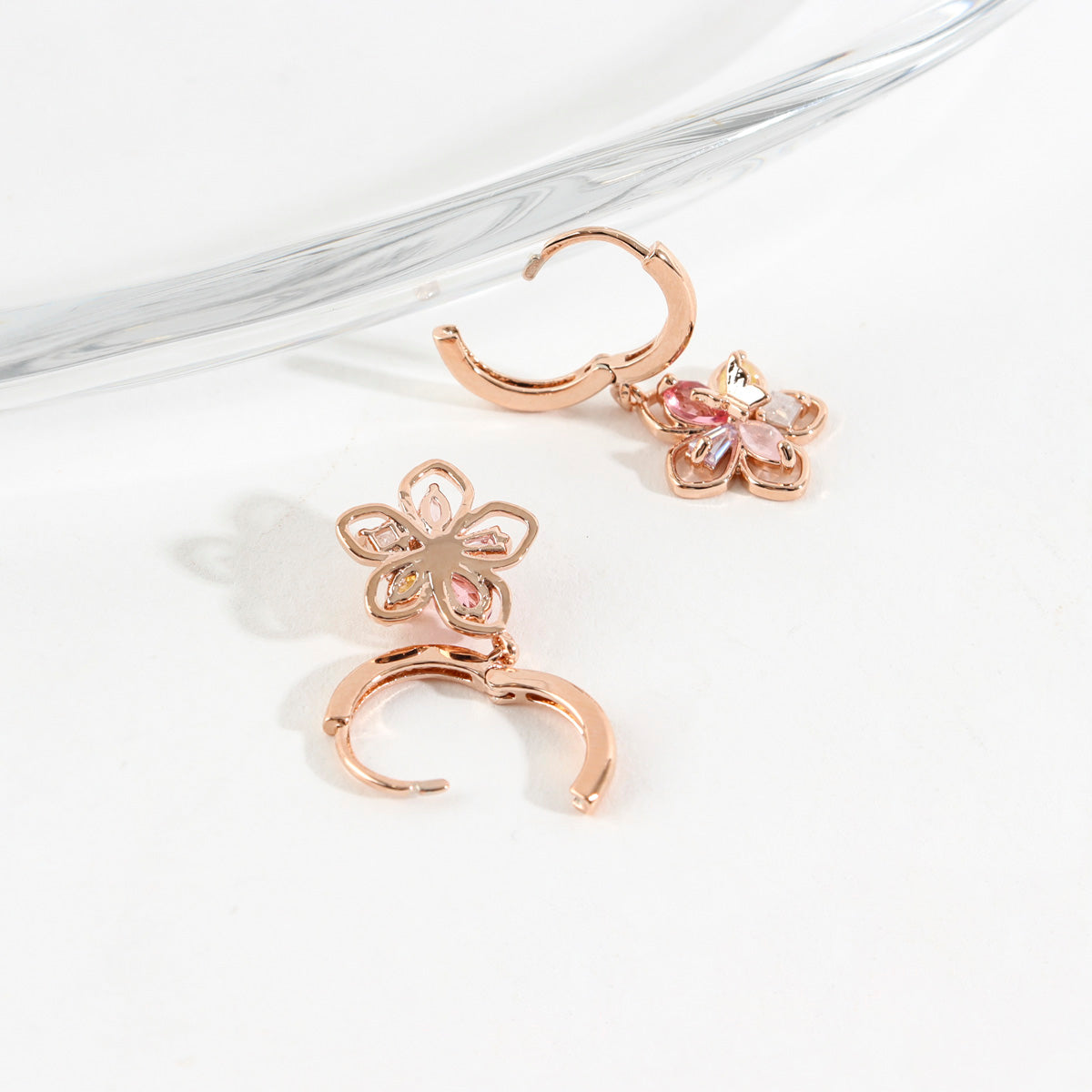 Sakura Flower Hoop Earrings - 2 colors