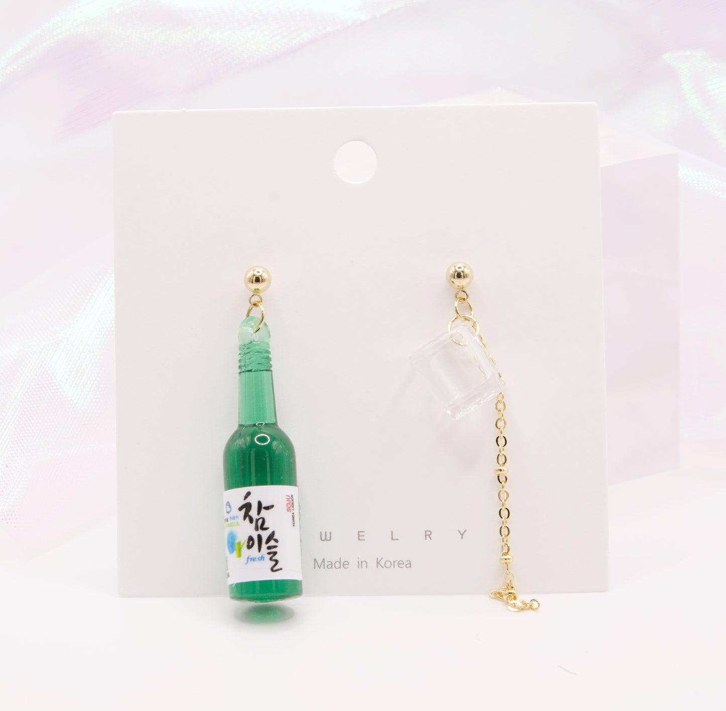 Korean Cute Soju Cup Dangle Earrings