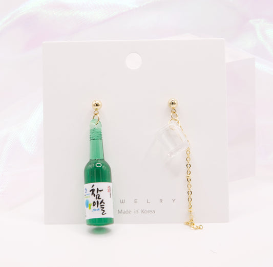 Korean Cute Soju Cup Dangle Earrings