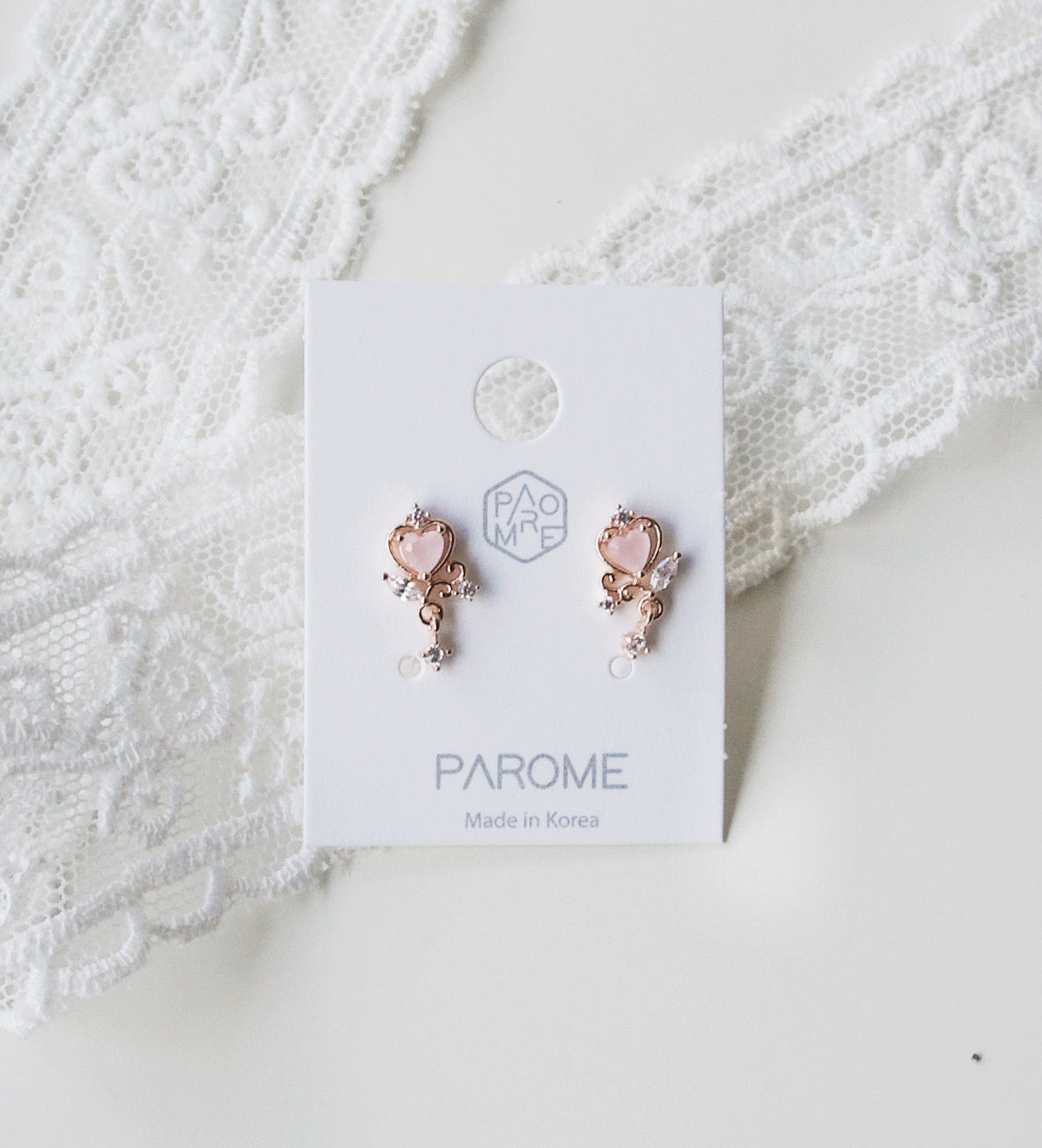 Cute Petit Angel Baby Pink Heart Earring