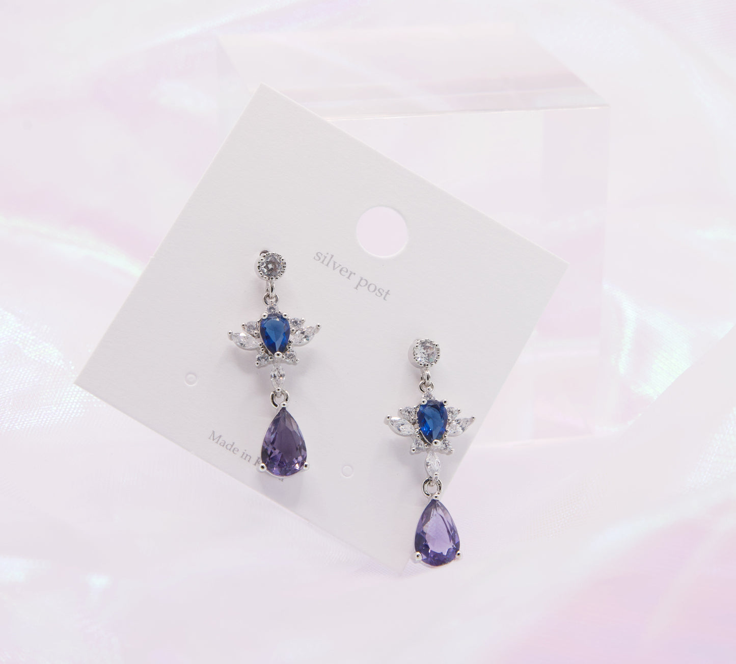 Sailor Mercury Sapphire Blue Magic Crystal Dangle Earrings