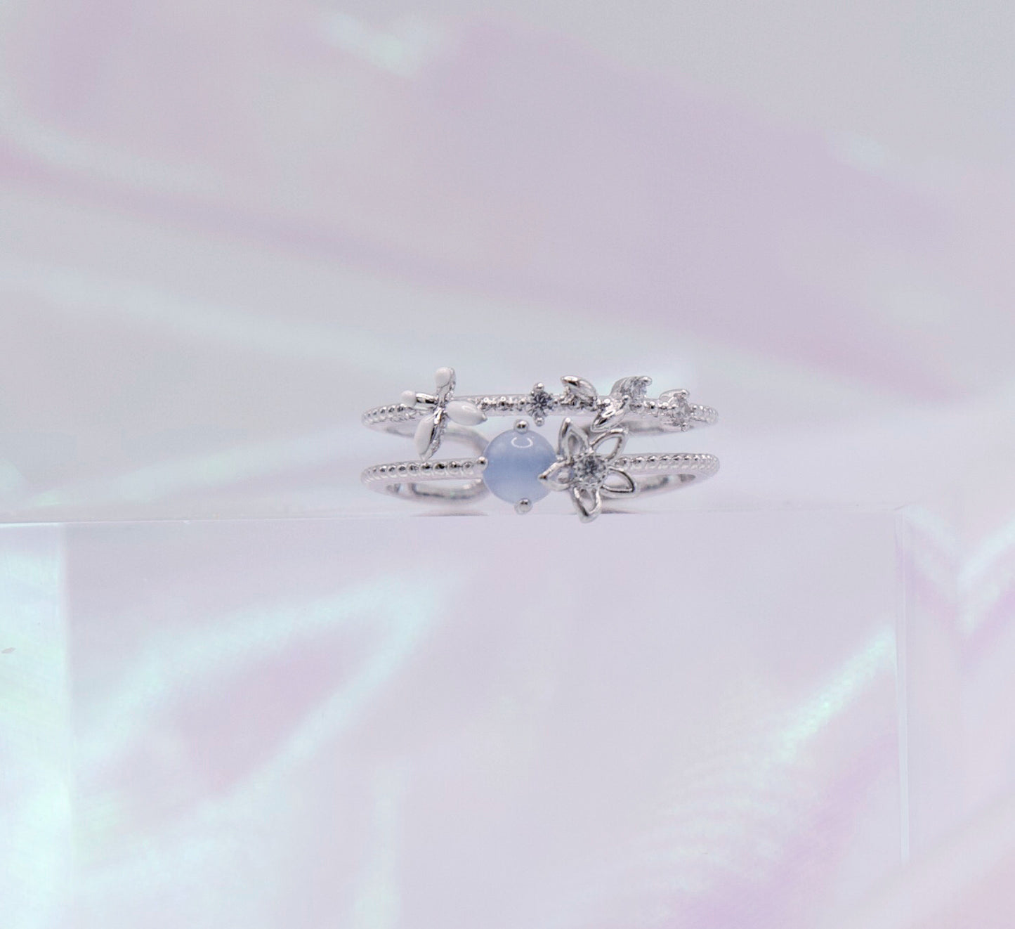 Summer Flower Baby Pink Adjustable Ring