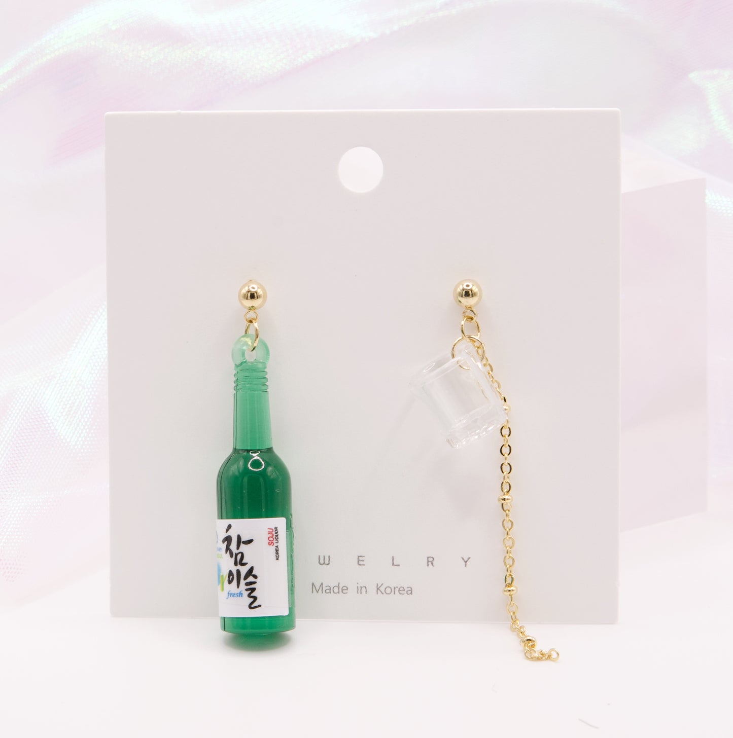 Korean Cute Soju Cup Dangle Earrings