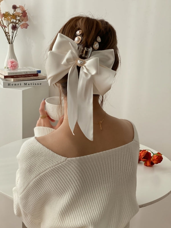 Korean Ballerina Lolita Heart Pearl Hair Claws - 3 colors