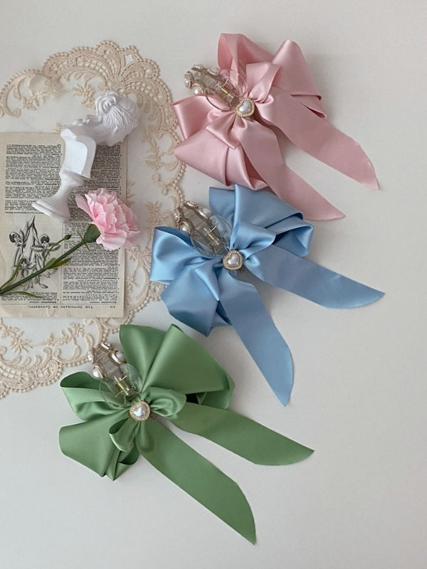 Korean Ballerina Lolita Heart Pearl Hair Claws - 3 colors