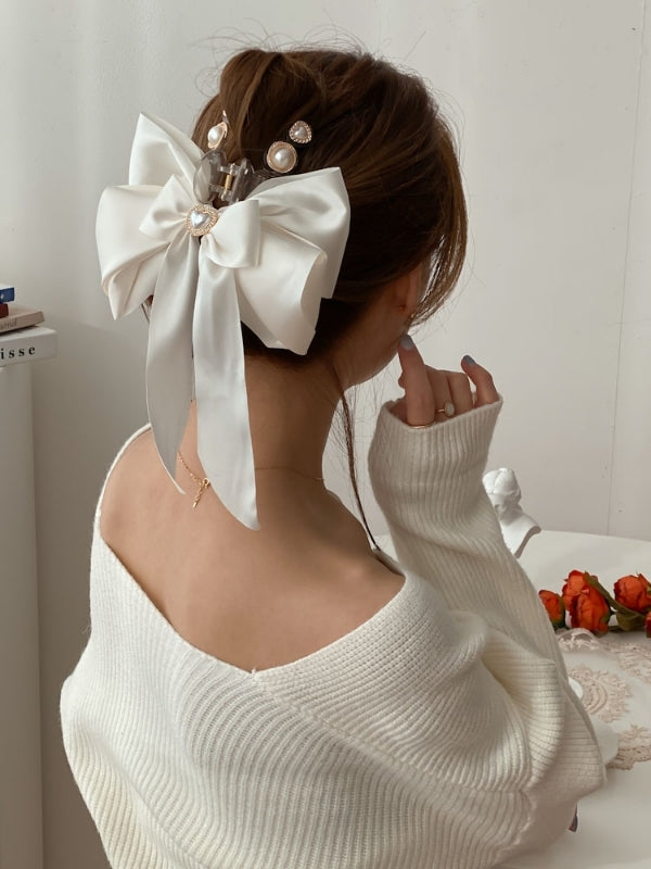 Korean Ballerina Lolita Heart Pearl Hair Claws - 3 colors