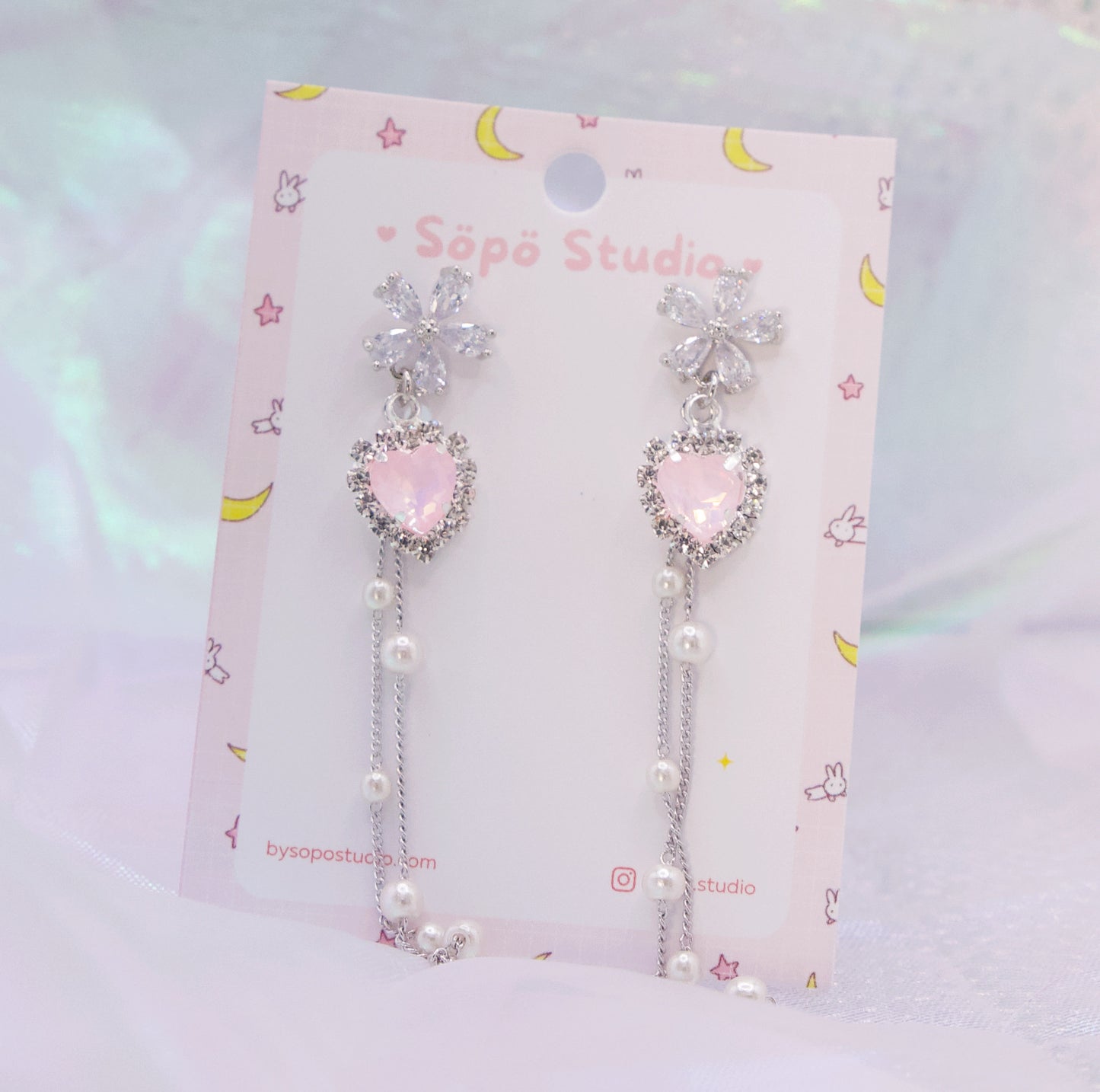 Sailor Moon Crystal Flower Heart Cute Dreamie Earrings