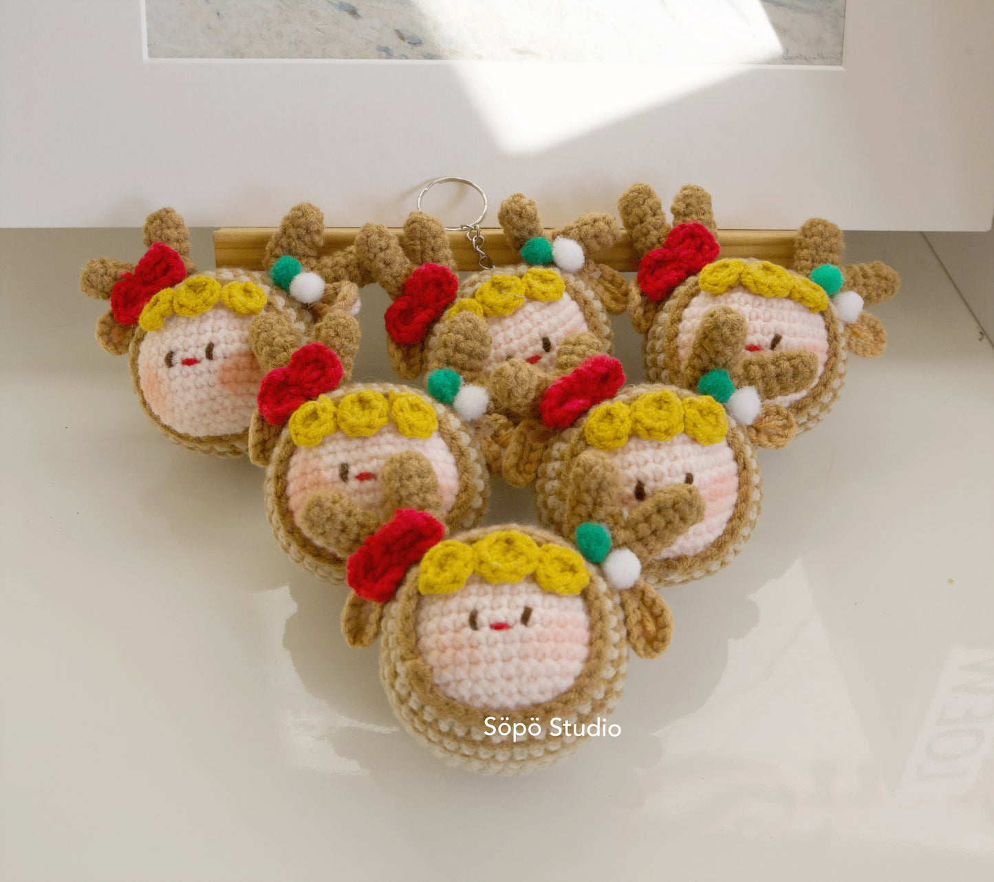 Reindeer Mochi Handmade Crochet Keychain Bag Charm