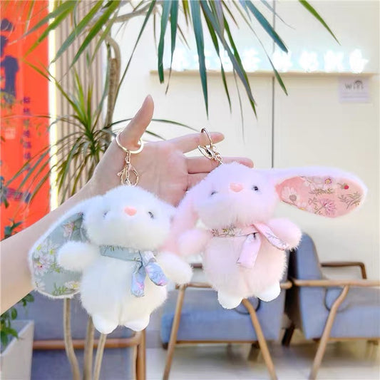 Soft Bunny Furry Keychain Bag Charm - 2 colors