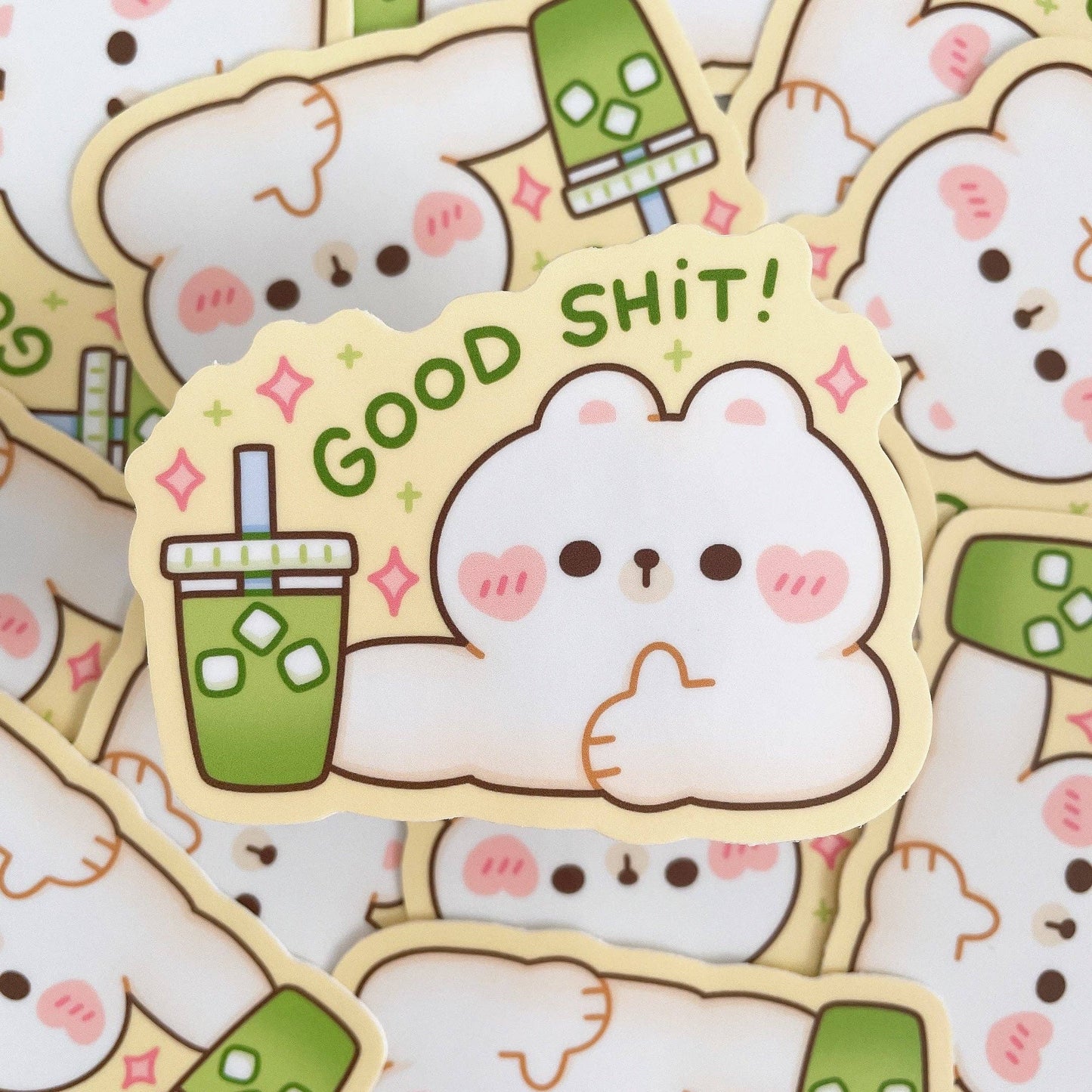 Good Shit Coffee and Matcha Bear Stickers