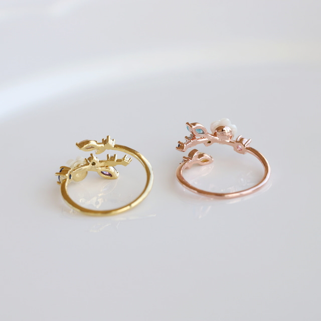 Flower Dainty Soft Korean Adjustable Rings - 2 colors