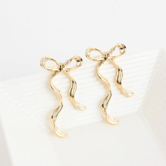 Nordic Ribbon Stainless Steel Korean Minimalist Style Earrings