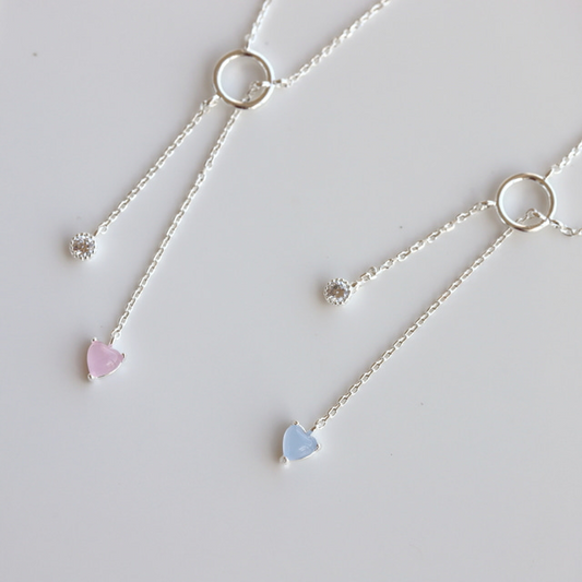 Silver Heart Chain Elegant Korean Necklace - 2 colors