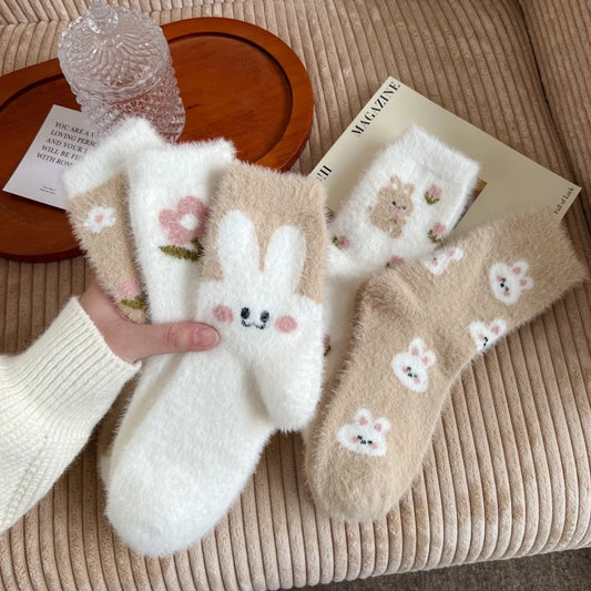 Comfy Bunny Brown Soft Socks - 2 colors