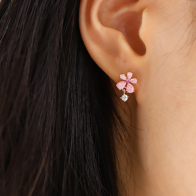 Crystal Summer Flower Cute Earcuff Earrings - 2 colors