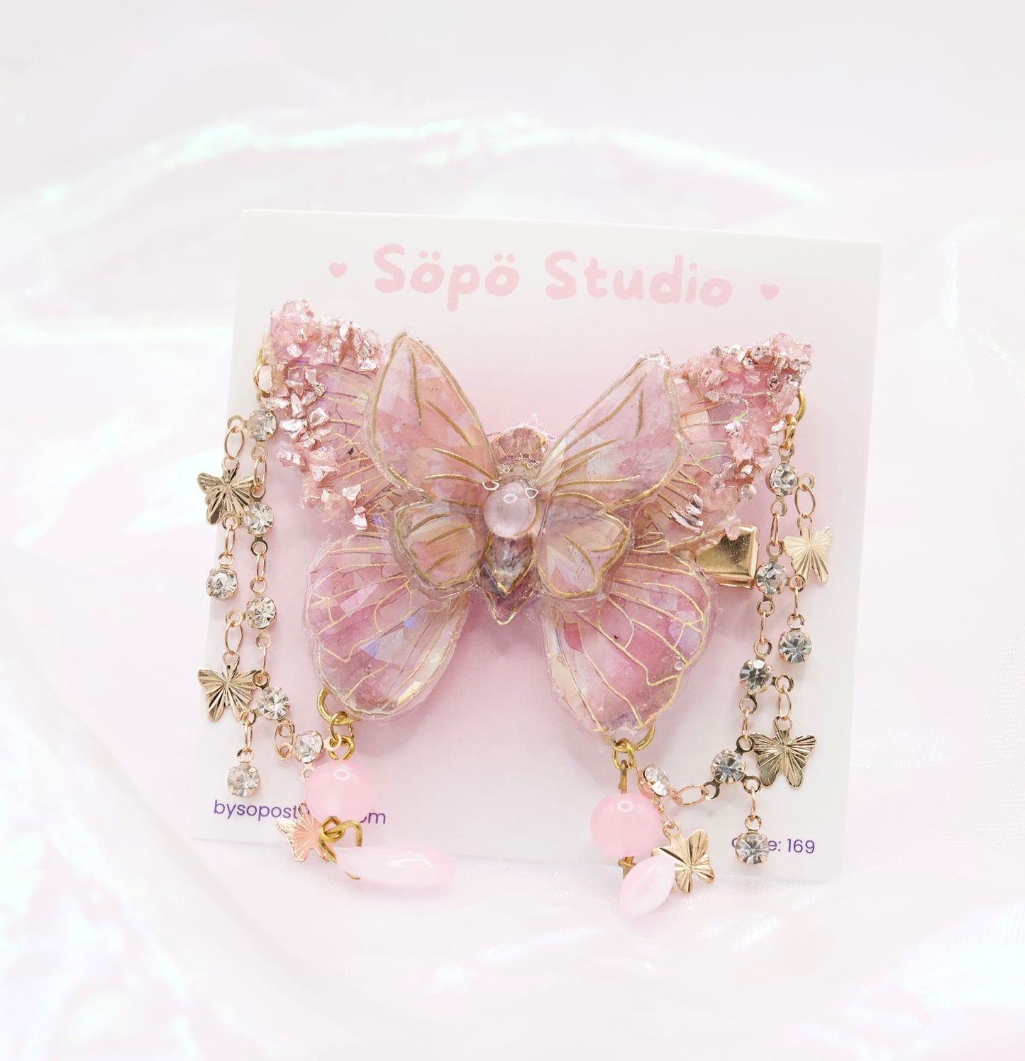Cottagecore Magical Handmade Butterfly Hair Pin - Pink