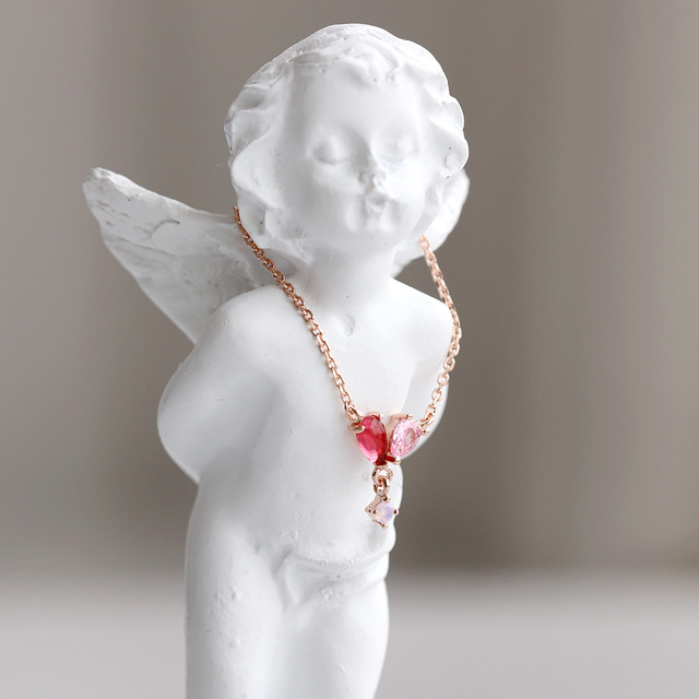 Silver 925 Crystal Heart Elegant Korean Necklace - 2 colors
