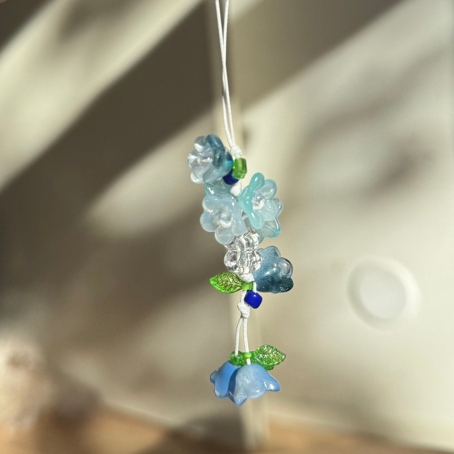 Handmade Dark Blue Flower Cute Phone Charm/Key ring