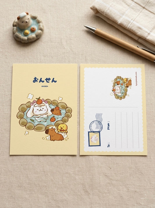 Onsen A6 Postcard - Art by Söpö Studio