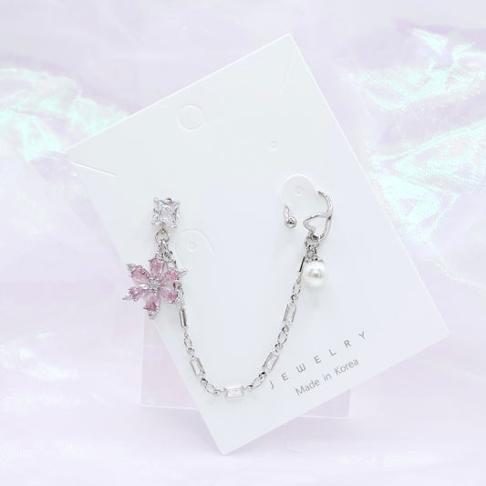 Korean Style Cute Sakura Flower Pearl Magical Ear Cuff