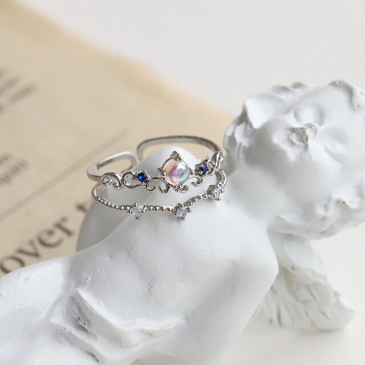 Tiara Blue Double Layer Ring Made in Korea
