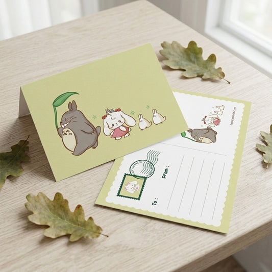 Totoro A6 Postcard - Art by Söpö Studio