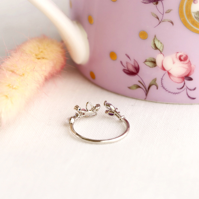 Fairytale Flower Adjustable Ring Made in Korea - 2 colors