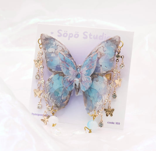 Cottagecore Magical Handmade Butterfly Hair Pin - Blue