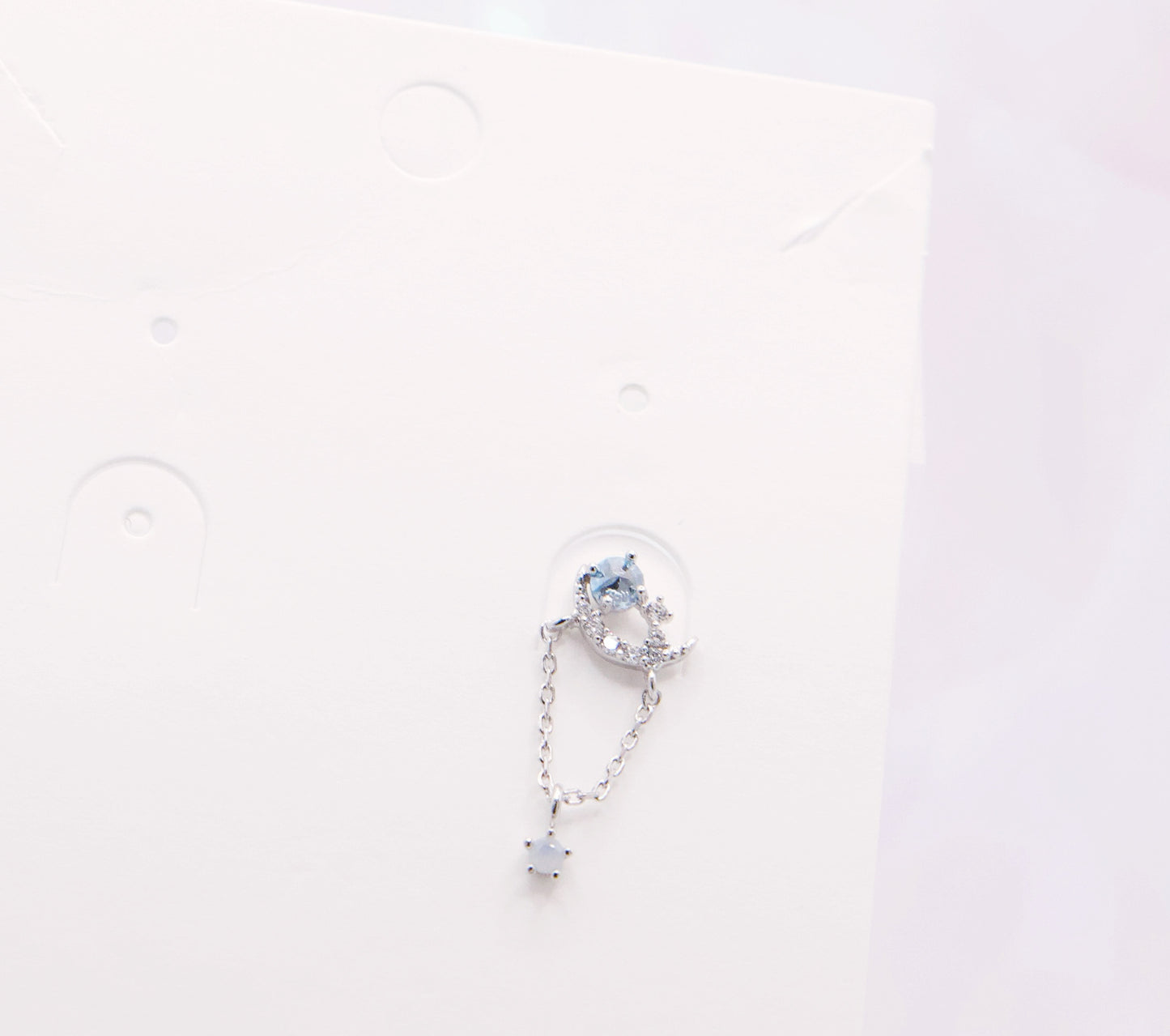 Kira Crystal Moon Chain Drop Ear Piercing