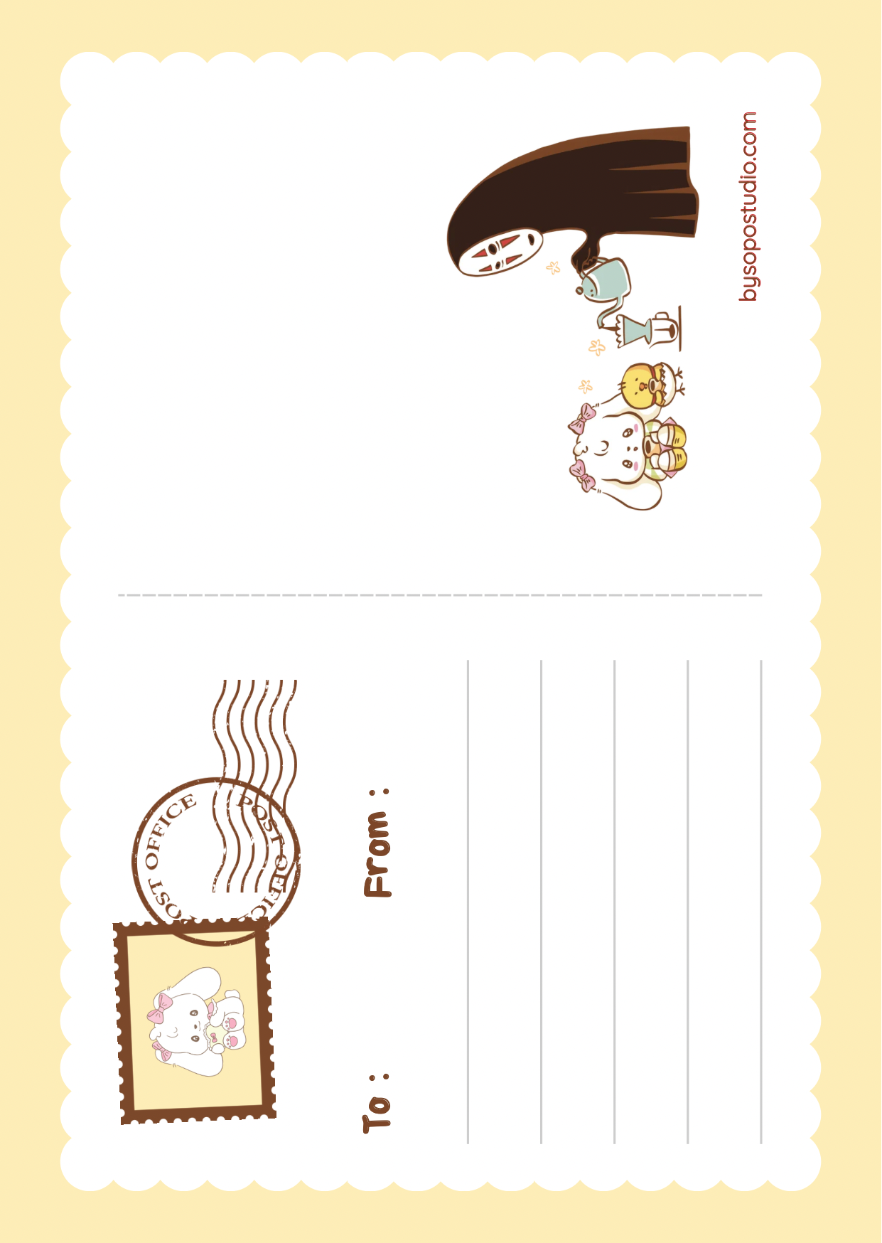 More expresso, less depresso A6 Postcard - Art by Söpö Studio