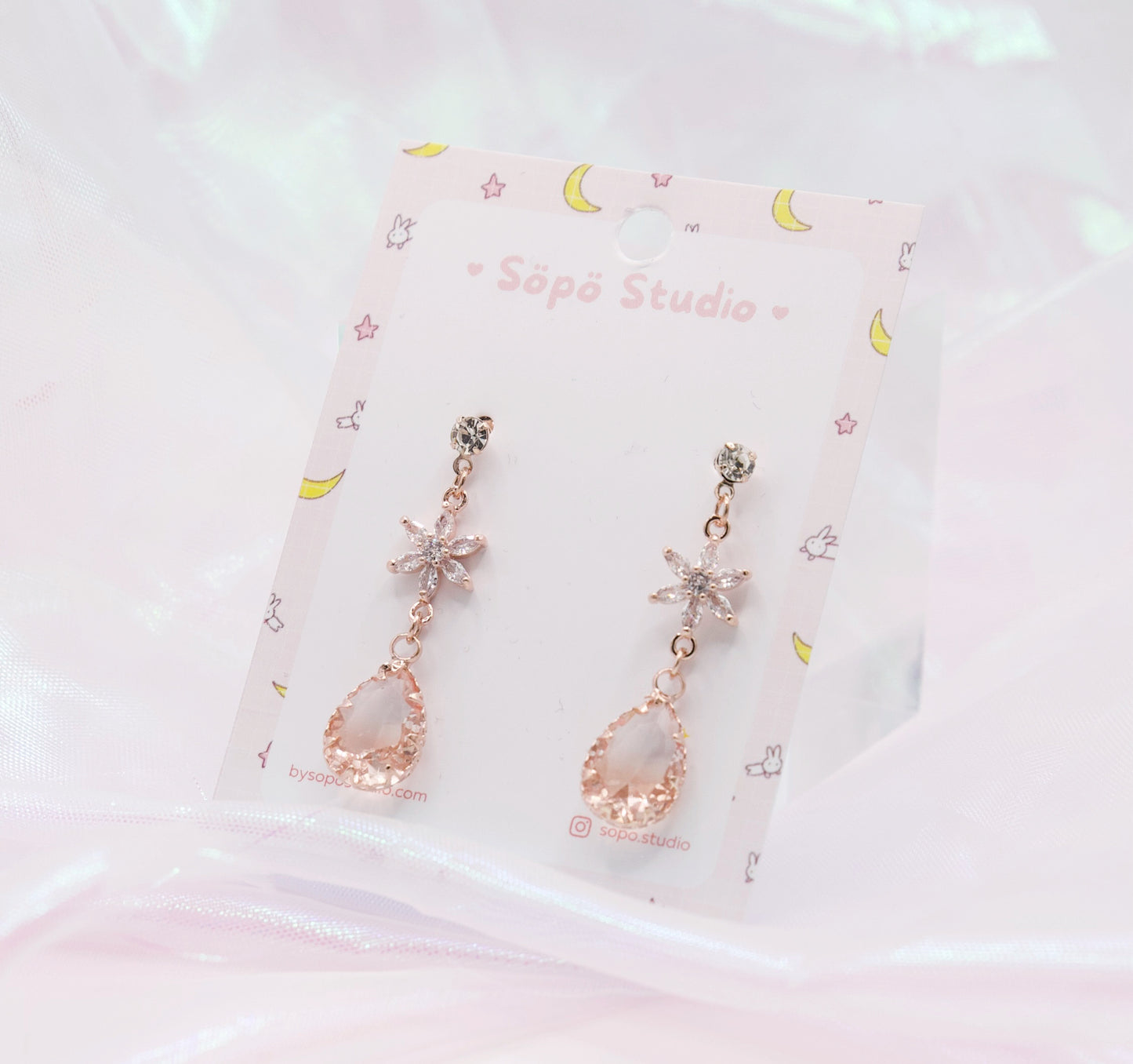 Sailor Moon Kawaii Magical Crystal Drop Dangle Earrings - 3 Colors