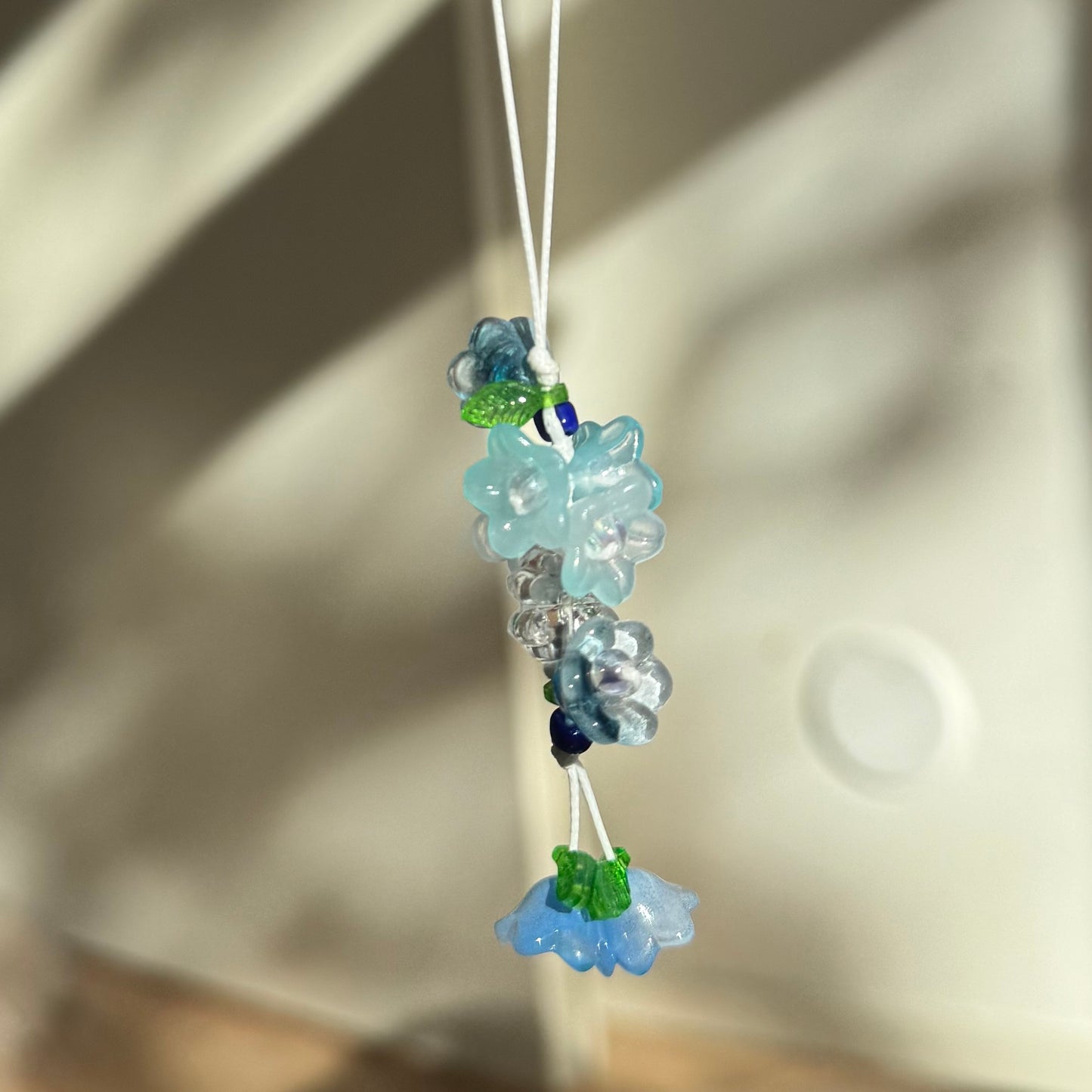 Handmade Dark Blue Flower Cute Phone Charm/Key ring