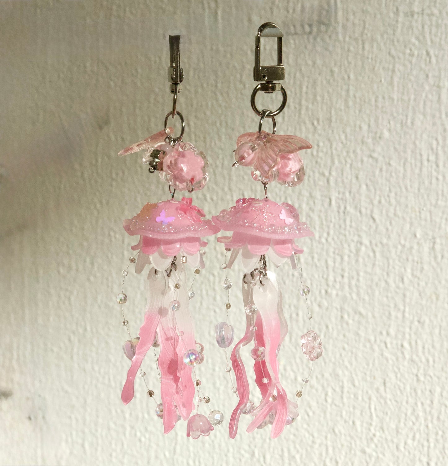 Fairy Dangle Jellyfish Handmade Keychain/Bag charm - Pink