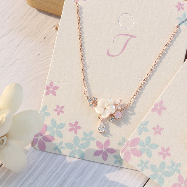 Mother of Pearl Elegant Style Korean Necklace - Rose gold