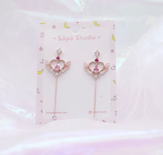 Sailor Moon Angel Heart Japanese Style Dangle Earrings