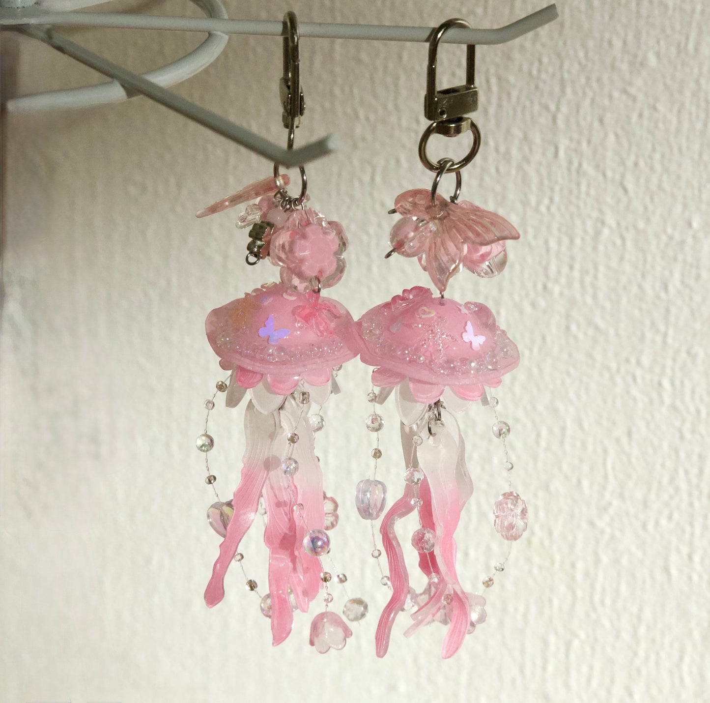 Fairy Dangle Jellyfish Handmade Keychain/Bag charm - Pink