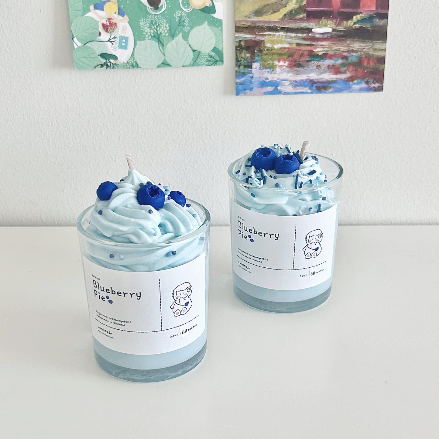 Cute Blueberry Shortcake Scented Candles - Handmade in Finland
