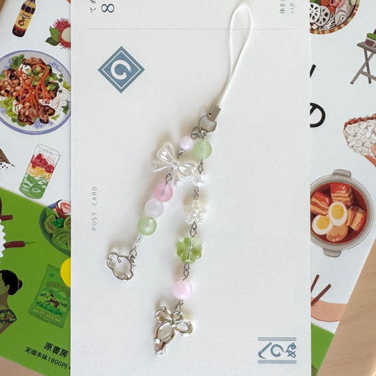 Handmade Y2K Ribbon Dango Shoujo Girl Cute Phone Charm/Key ring