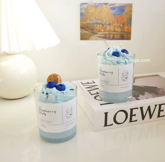Cute Blueberry Shortcake Scented Candles - Handmade in Finland