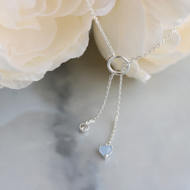Silver Heart Chain Elegant Korean Necklace - 2 colors