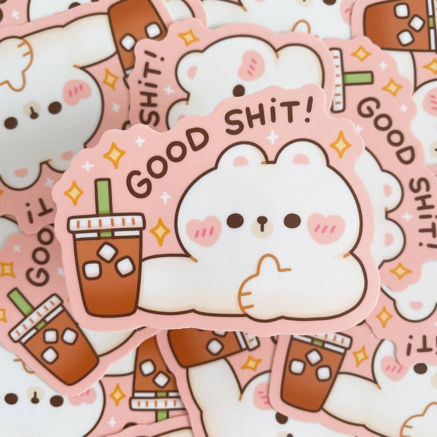 Good Shit Coffee and Matcha Bear Stickers