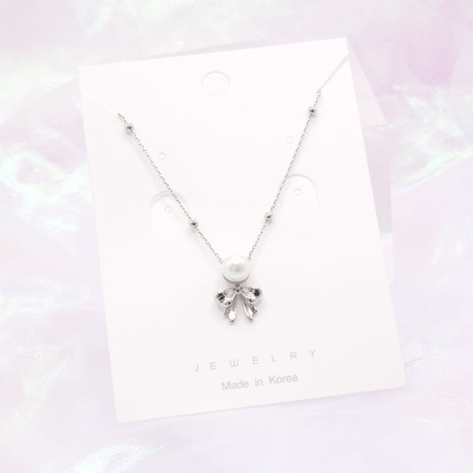 Ribbon Pearl Korean Dainty Style Necklace