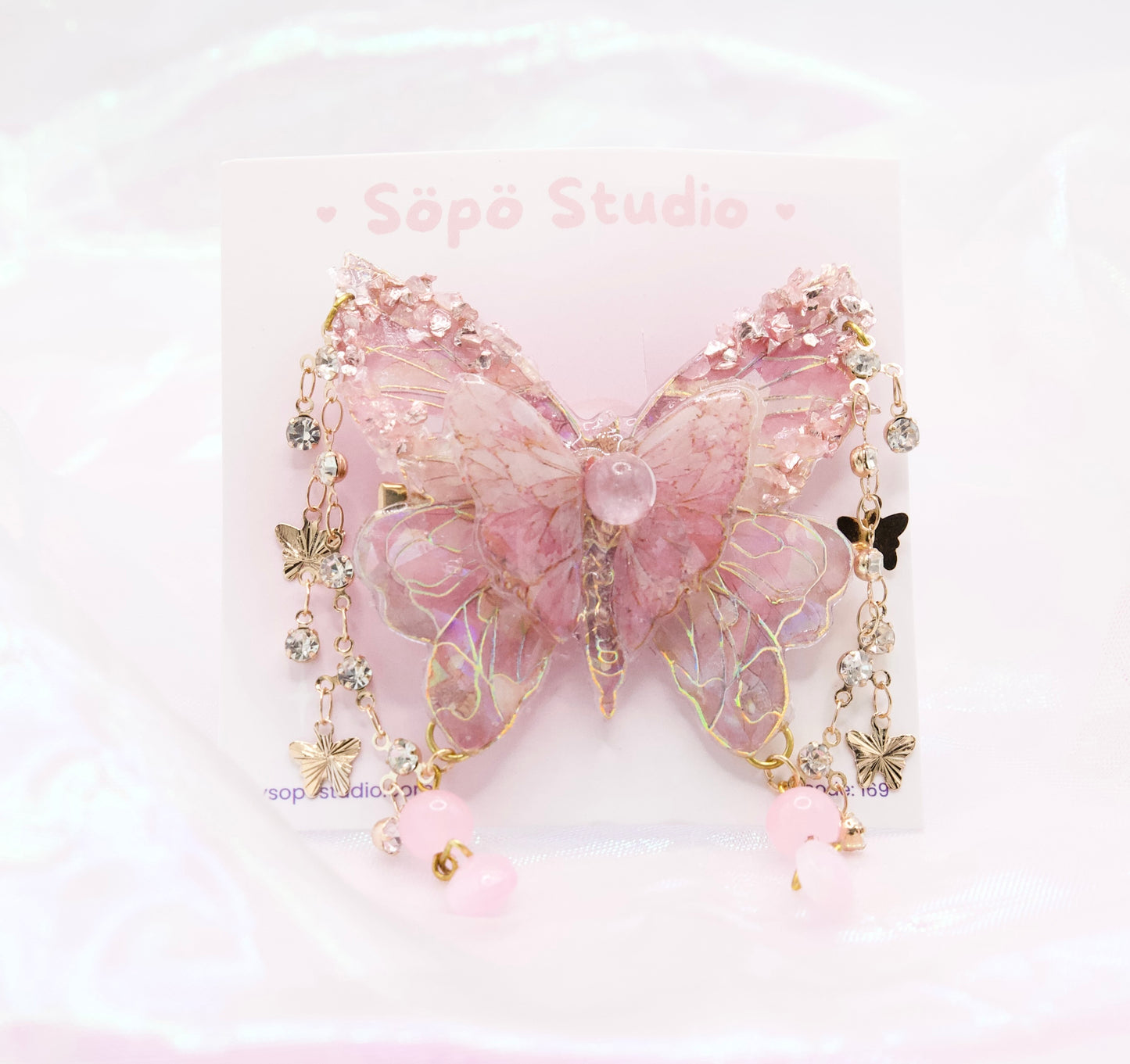 Cottagecore Magical Handmade Butterfly Hair Pin - Pink