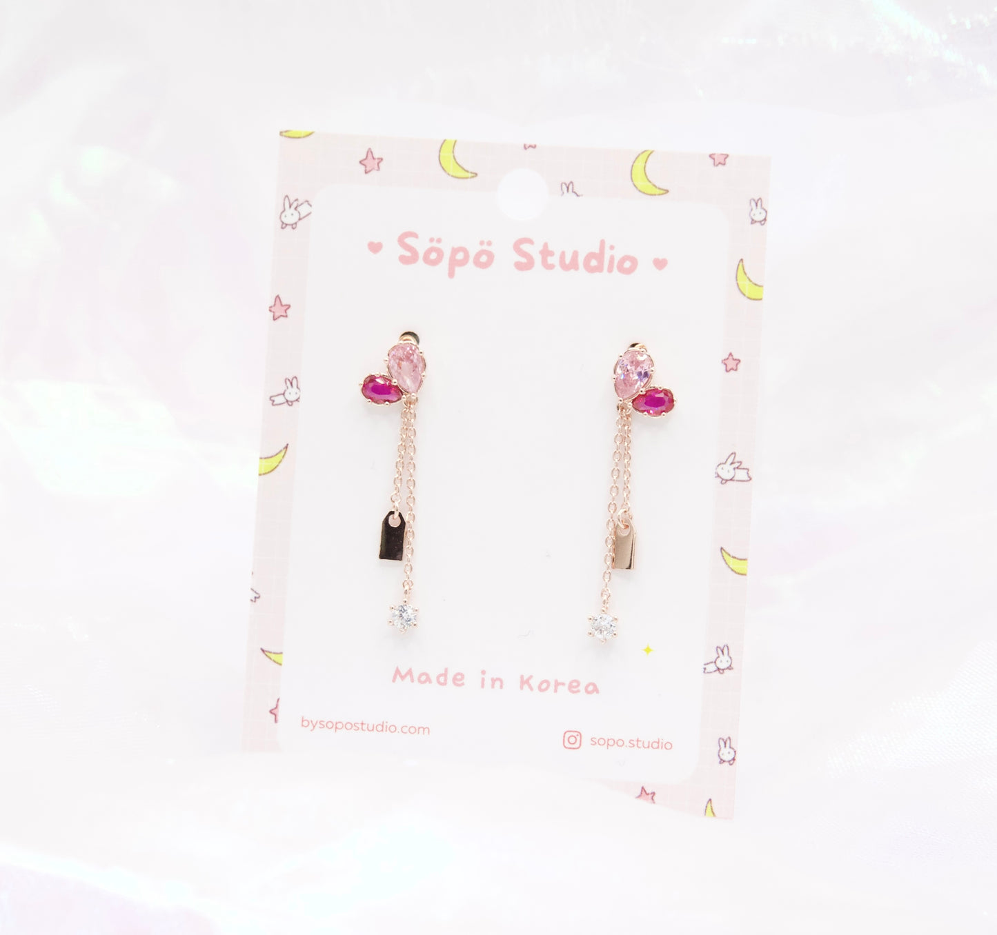 Lovely Heart Petit Dangle Korean Dainty Style Earrings