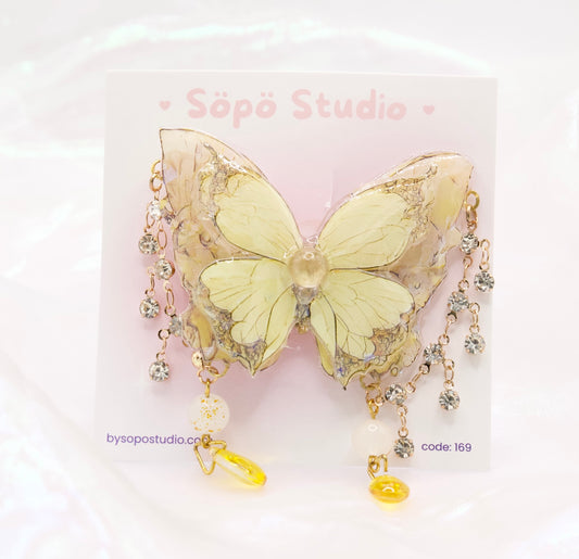Cottagecore Magical Handmade Butterfly Hair Pin - Yellow