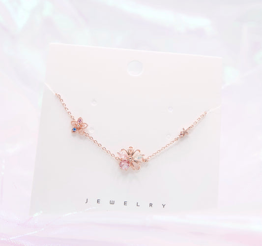 Korean Dainty Crystal Flower Bracelet - 2 colors