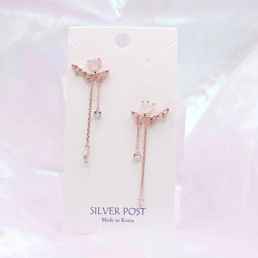 Pastel Pink Magical Heart Dangle Earrings