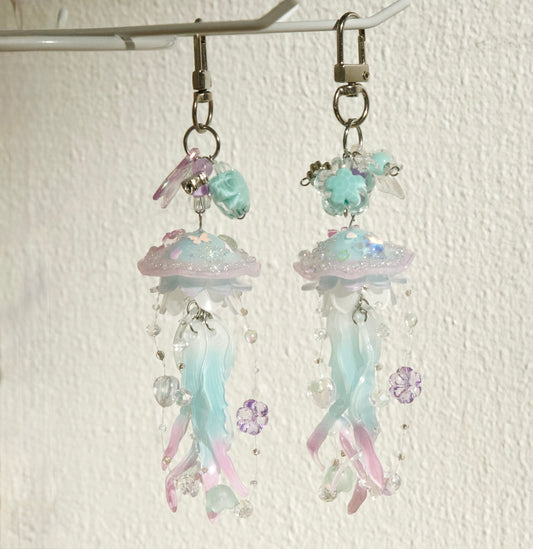 Fairy Dangle Jellyfish Handmade Keychain/Bag charm - Mint