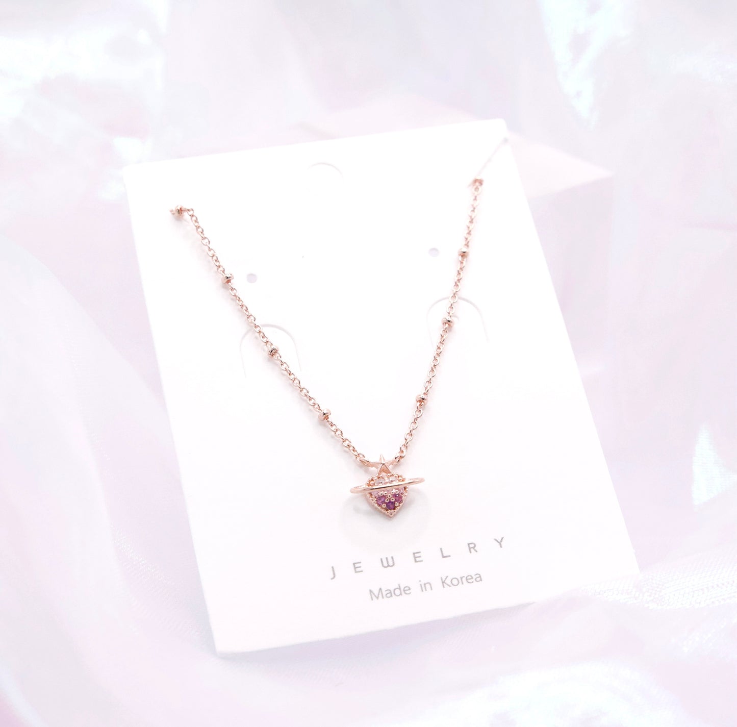 Heart Petit Crystal Dainty Style Necklace